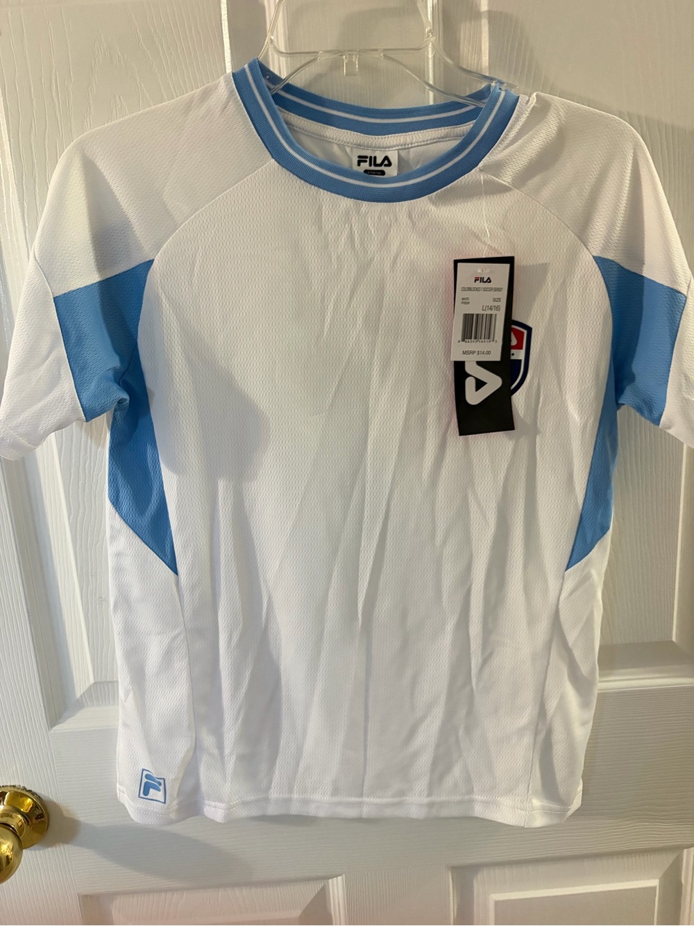 FILA boysWhite & Light Blue Athletic Tee